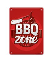 Tekstbord metaal BBQ zone - thumbnail