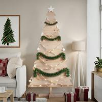 VidaXL Kerstdecoratie kerstboom 180 cm massief grenenhout VidaXL Kerstdecoratie kerstboom 180 cm massief grenenhout