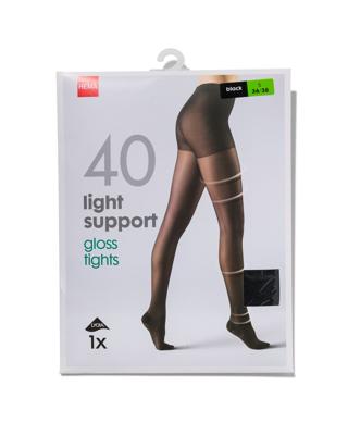HEMA Light Support Gloss Panty 40 Denier Zwart (zwart)