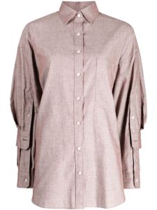 Kolor chemise en coton à design superposé - Marron