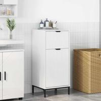 Badkamerkast Hoogglans wit 39.5 x 36 x 88 cm Bewerkt hout