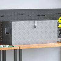 VidaXL Aluminium kist 80x30x35 cm zilverkleurig