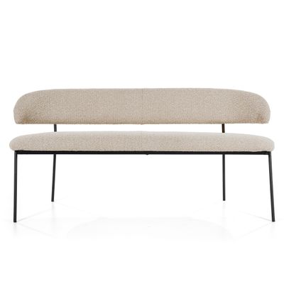 Eleonora Eetkamerbank 'Luka' Bouclé, 160cm, kleur Taupe