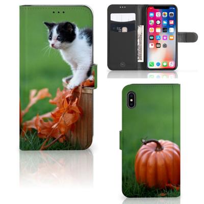 Apple iPhone Xs Max | Telefoonhoesje | Met pasjeshouder | Kitten