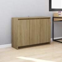 Dressoir 102x33x75 cm bewerkt hout sonoma eikenkleurig