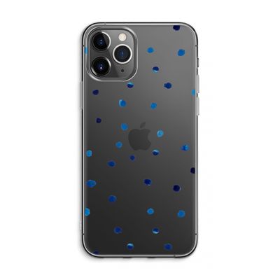 Blauwe stippen: iPhone 11 Pro Max Transparant Hoesje
