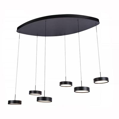 Freelight Hanglamp Alieno 6 lichts ovaal L 120 cm comfortlift zwart