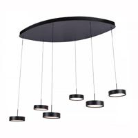 Freelight Hanglamp Alieno 6 lichts ovaal L 120 cm comfortlift zwart
