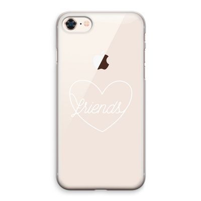 Friends heart pastel: iPhone 8 Transparant Hoesje