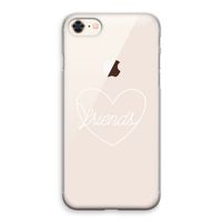 Friends heart pastel: iPhone 8 Transparant Hoesje