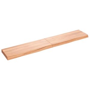 Wandschap 160x30x6 cm behandeld massief eikenhout lichtbruin