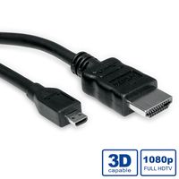 VALUE HDMI High Speed Kabel met Ethernet, HDMI M - MICRO HDMI M, 2 m - thumbnail