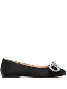 MACH & MACH Double Bow satin ballerina shoes - Noir