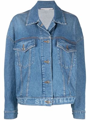 Stella McCartney veste oversize Salt & Pepper Logo en jean - Bleu