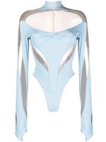 Mugler body à empiècements transparents - Bleu - thumbnail