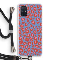 Leopard blue: Samsung Galaxy A71 Transparant Hoesje met koord