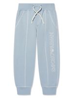 Emporio Armani Kids pantalon de jogging à logo imprimé - Bleu