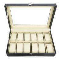 Soulima Horlogebox Paris - zwart - 12 vakjes - sieradenkist - 20 x 30 x 8 cm - organizer