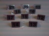 Bordje / tafelnummer set 11 tot 20 rvs