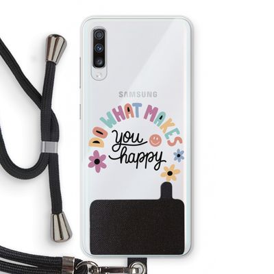 Happy days: Samsung Galaxy A70 Transparant Hoesje met koord