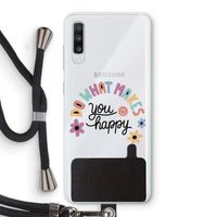 Happy days: Samsung Galaxy A70 Transparant Hoesje met koord
