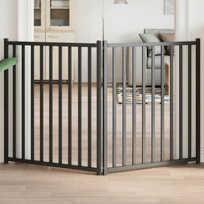 VidaXL Hondenhek inklapbaar 2 panelen 160 cm massief vurenhout zwart