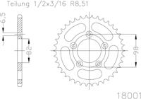 ESJOT Chain wheel 43z steel silver