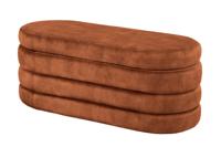Bank met opbergruimte VOQUE 115cm fluweel roestbruin met opbergruimte bankzitting - 46691