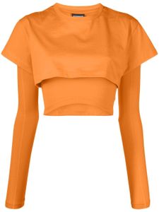 Jacquemus t-shirt crop Le Double à design superposé - Orange