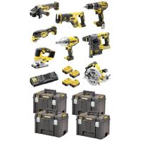 DEWALT DCK865P4T-QW DCK865P4T-QW Gereedschapsset Accu-klop/schroefmachine, Accu-slagmoersleutel, Accu-boorhamer, Haakse accuslijper, Accu-reciprozaag,