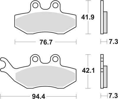 TRW Brake pad mcb 734 organic standard