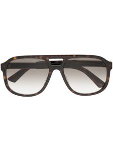 Gucci Eyewear lunettes de soleil à plaque logo - Marron