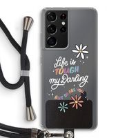 Tough Life: Samsung Galaxy S21 Ultra Transparant Hoesje met koord