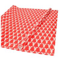 Kerst inpak/cadeaupapier - 6x stuks - 200 x 70 cm - rood met rendieren