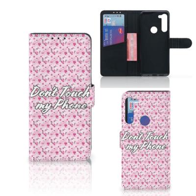 Motorola G8 Power Portemonnee Hoesje Flowers Pink DTMP Motorola G8 Power Portemonnee Hoesje Flowers Pink DTMP