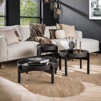 LifestyleFurn Salontafel Adrion Set van 3 stuks - Zwart - Rond