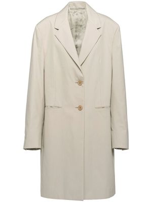 Prada manteau en coton à simple boutonnage - Tons neutres