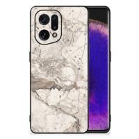 OPPO Find X5 Marmeren Print Telefoonhoesje Marmer Beige