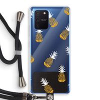 Ananasjes: Samsung Galaxy Note 10 Lite Transparant Hoesje met koord