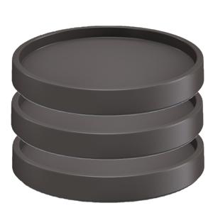 Prosperplast Plantenonderzetter - 3x stuks - rond - 35 cm - antraciet