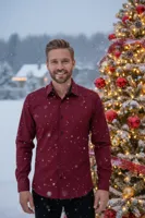 ItalianStyle - Herenoverhemd - Katoen - Slimfitmodel - Bordeauxrood