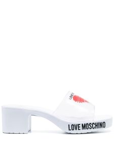 Love Moschino Sandalen met logoprint - Wit