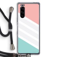 Strepen pastel: Sony Xperia 5 Transparant Hoesje met koord