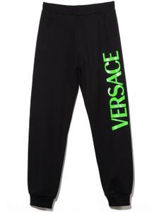 Versace Kids pantalon de jogging fuselé à logo imprimé - Noir