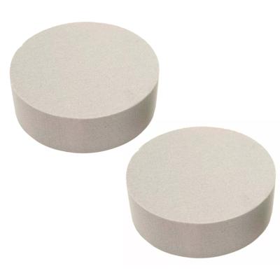 HBX Steekschuim/oase - 2x - droog - Rond - grijs - D18 x H6 cm - voor bloemen - bloemstukken