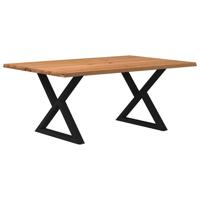 Eettafel met natuurlijke rand 180x120x74cm eikenhout lichtbruin
