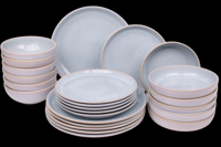 24 delige serviesset - 6 persoons - Sintra - lichtblauw - ocean blue - Portugees stoneware