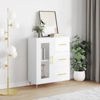 Dressoir 69,5x34x90 cm bewerkt hout hoogglans wit - thumbnail