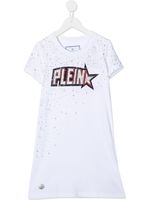 Philipp Plein Junior robe à logo strassé - Blanc - thumbnail