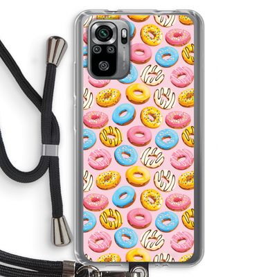 Pink donuts: Xiaomi Redmi Note 10S Transparant Hoesje met koord